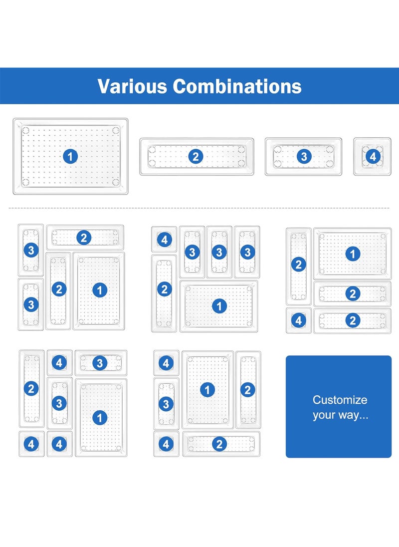25 PCS Clear Plastic Drawer Organizers Set, 4-Size Versatile Bathroom and Vanity Drawer Organizer Trays, Storage Bins for Makeup, Bedroom, Kitchen Gadgets Utensils and Office - pzsku/Z0FA36BA154D74C9602CBZ/45/_/1720775349/999cd8af-e4e7-4c3d-b883-7c5bb9ced5ca