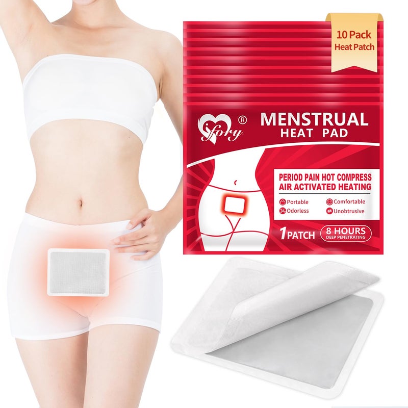IFORY Heat Patches for Menstrual Cramp Relief, Adhesive Heating Patches for Period Cramps, Portable Instant Hot Packs, Travel Size Heat Pads on Cruise- 10 Packs - Image 1