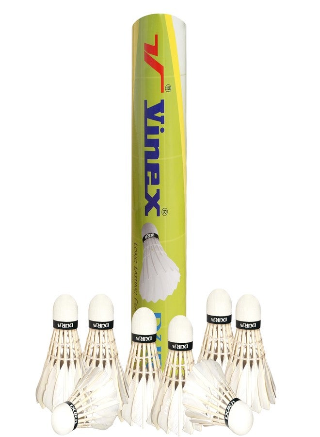 Vinex Dura Feather Shuttlecock - Premium Hen Feather Badminton Shuttle, Long-Lasting Durability - 1 Box (10 Pcs) - Image 1
