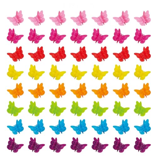 XIEHE 50 Packs Assorted Color Butterfly Hair Clips Beautiful Mini Butterfly Hair Clips Hair Accessories for Women and Girls 50 pcs Random Colour - Image 1