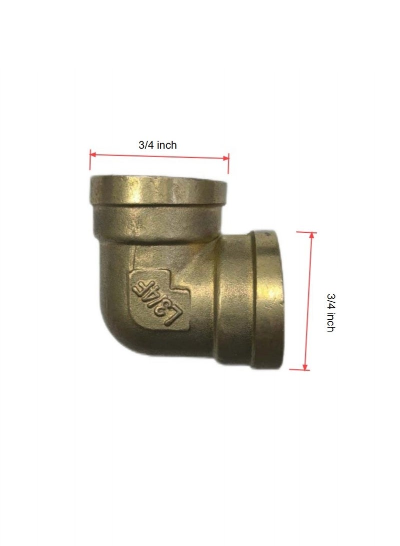 GA  2 Pcs set,  Brass Female Elbow 3/4 inch Brass Plumbing Fittings Set, High-Purity Copper Alloy, BSPT Thread Standard, - Image 3