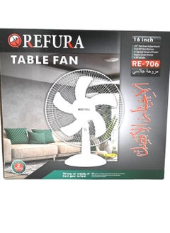 REFURA 16 inch 3 Speed Table Fan White 70W RE-706  - Image 2