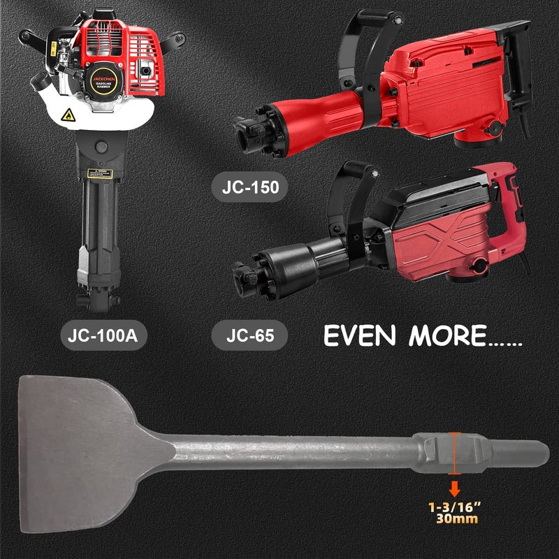 JACKCHEN 4 Inch Wide Tile & Removing Tile and Stone Chisel for hex.30mm Demolition Jack Hammers, 16 Inch Long, Alloy Steel Construction, 4" x 16" Chisel Bit for Demolition Concrete Breaker - Image 4