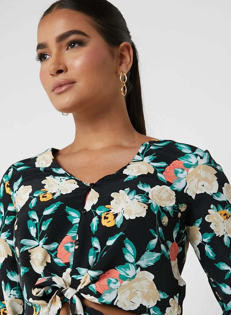 VERO MODA Floral Tie Detail Top