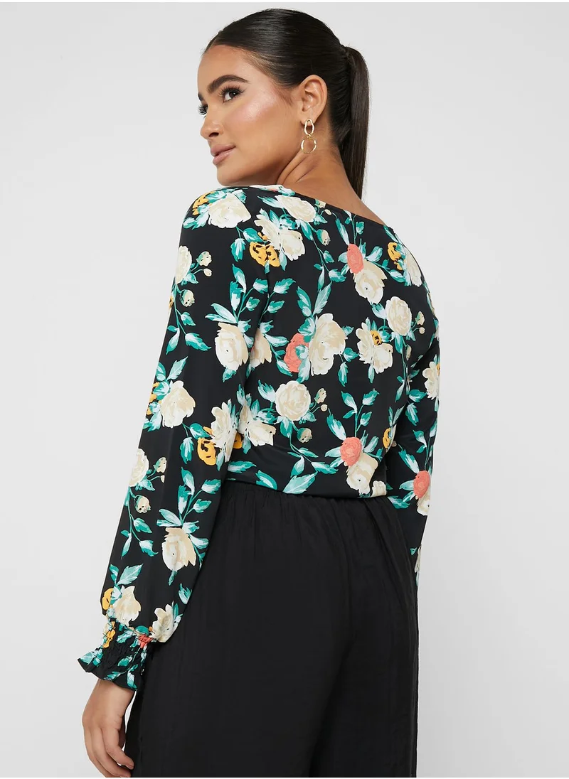 VERO MODA Floral Tie Detail Top