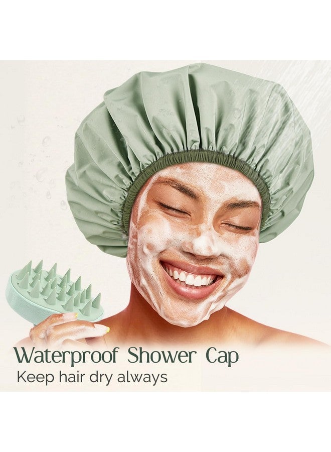 YANIBEST Shower Cap For Women Waterproofreusable Shower Cap Gifts For Women Waterproof Hair Shower Caps For Long Hair Nonslip Shower Cap One Size - Image 3