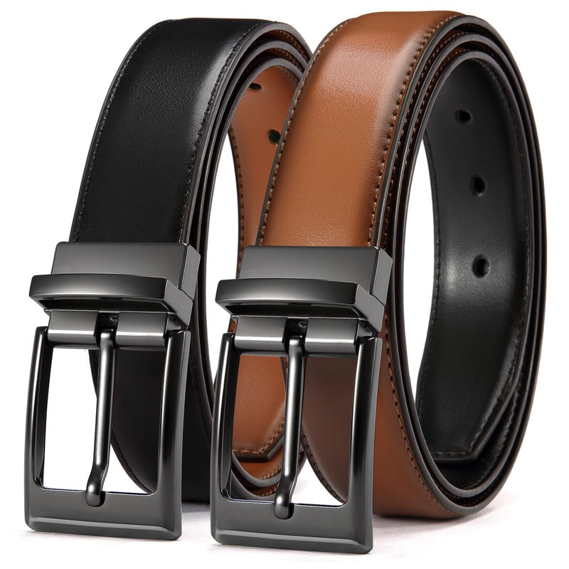 CHAOREN Reversible Belt Men 1 Piece - 1.25" Leather Dress Belt - Trim to Fit for Elegant Style - Image 1