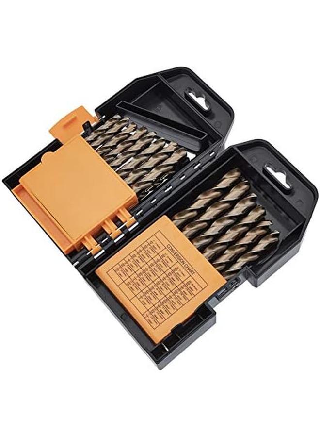 Titanium Drill Bit Set 29 Piece M35 High Speed Steel Hss For Steel Alloy And Other Hard Metals