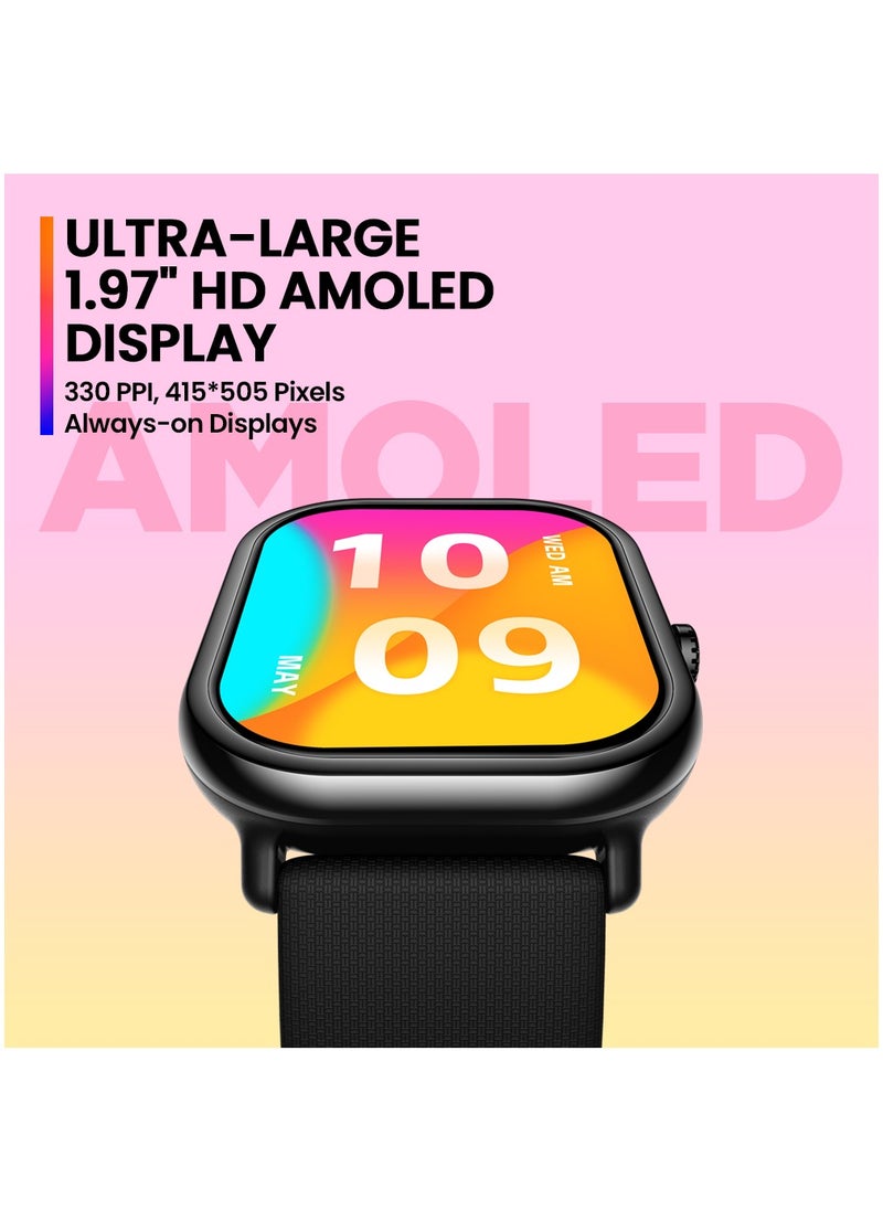 Zeblaze Smart Watch AMOLED 260mAh Smart Watches for Men Women Bluetooth Make/Answer Calls Fitness Modes and  Sleep Modes Multi-app Message Reminder Multi Language Black  - Image 2