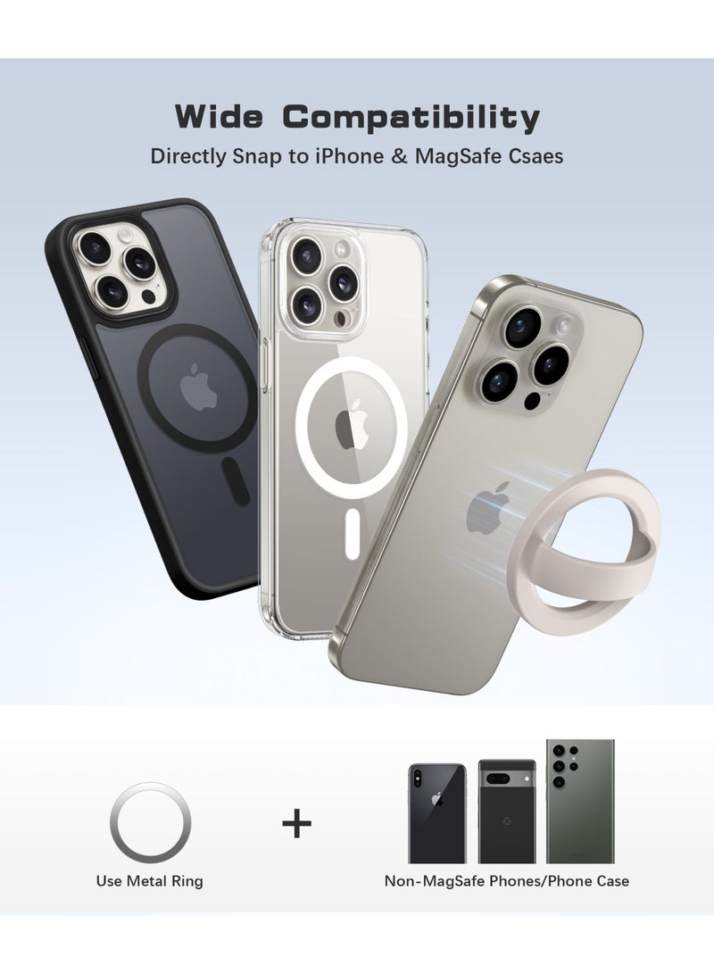 غونيز مقبض هاتف مغناطيسي متوافق مع MagSafe، حلقة سيليكون قابلة للإزالة، حامل حلقة للهاتف على الجهة الخلفية لهواتف iPhone 17/16/15/14/13/12، أسود - Image 4