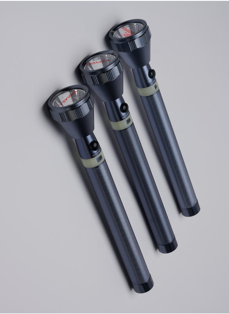 DOMEA Rechargeable LED Flashlight, Set of 3, Ideal for Camping, Trekking, Outdoor,Grey, 2 Years Warranty  - Image 2