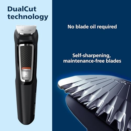 Norelco Philips Multi Groomer All-In-One Trimmer Series 3000-13 Piece Mens Grooming Kit For Beard, Face, Nose, Ear Hair Trimmer And Hair Clipper - No Blade Oil Needed, Mg3740/40 - Image 5