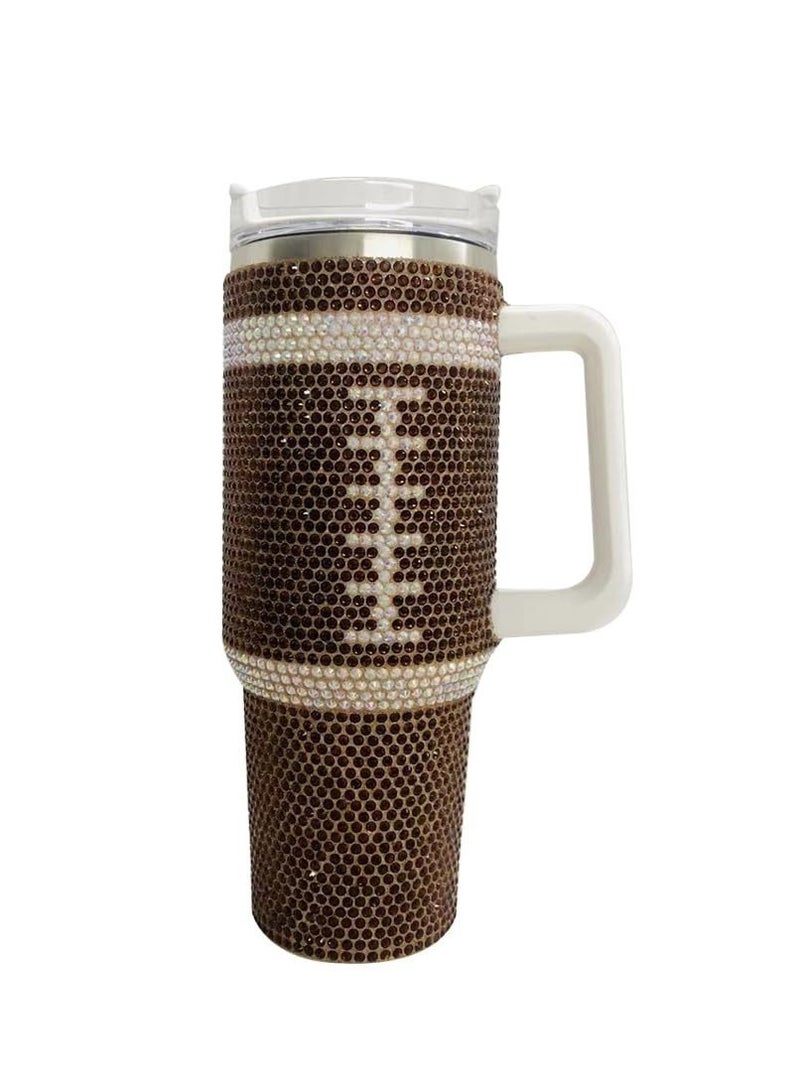 40oz Rhinestone Tumbler Stainless Steel Straw Women Cup Shiny Diamond Travel Car Thermoses Coffee Mug Water Bottle Drinkware