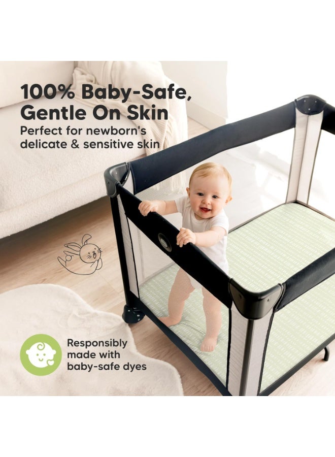 KeaBabies Pack and Play Sheets Fitted - 2-Pack Mini Crib Sheets for Pack N Play Mattress 38x26, Soft & Cozy, Neutral Toddler Playard Bedding, Snug Fitted Mini Baby Crib Mattress Cover Boy, Girl (Fleur) - Image 5