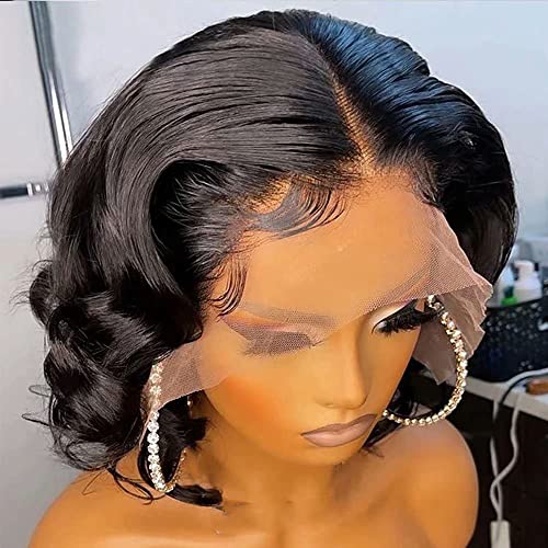 ten chopsticks Wigs Short Wig Human Hair 13x6 Lace Front Human Hair Wigs For Black Women HD Transparent Loose Deep Wave Short Bob Wig Brazilian Bob Human Hair Wig 150 Density 8inch - Image 5