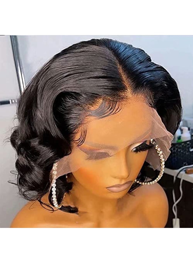 ten chopsticks Wigs Short Wig Human Hair 13x6 Lace Front Human Hair Wigs For Black Women HD Transparent Loose Deep Wave Short Bob Wig Brazilian Bob Human Hair Wig 150 Density 8inch - Image 4