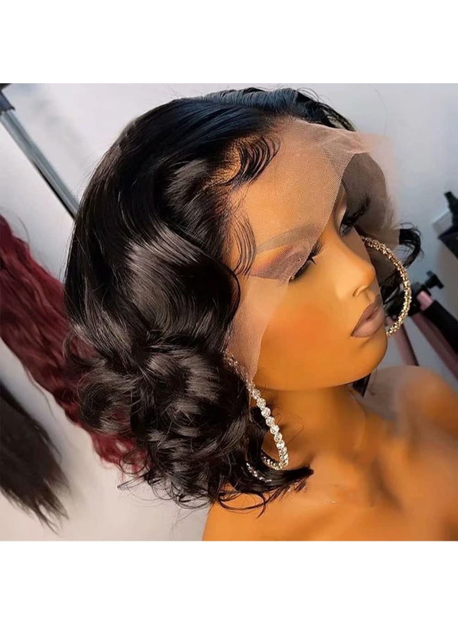 ten chopsticks Wigs Short Wig Human Hair 13x6 Lace Front Human Hair Wigs For Black Women HD Transparent Loose Deep Wave Short Bob Wig Brazilian Bob Human Hair Wig 150 Density 8inch - Image 3