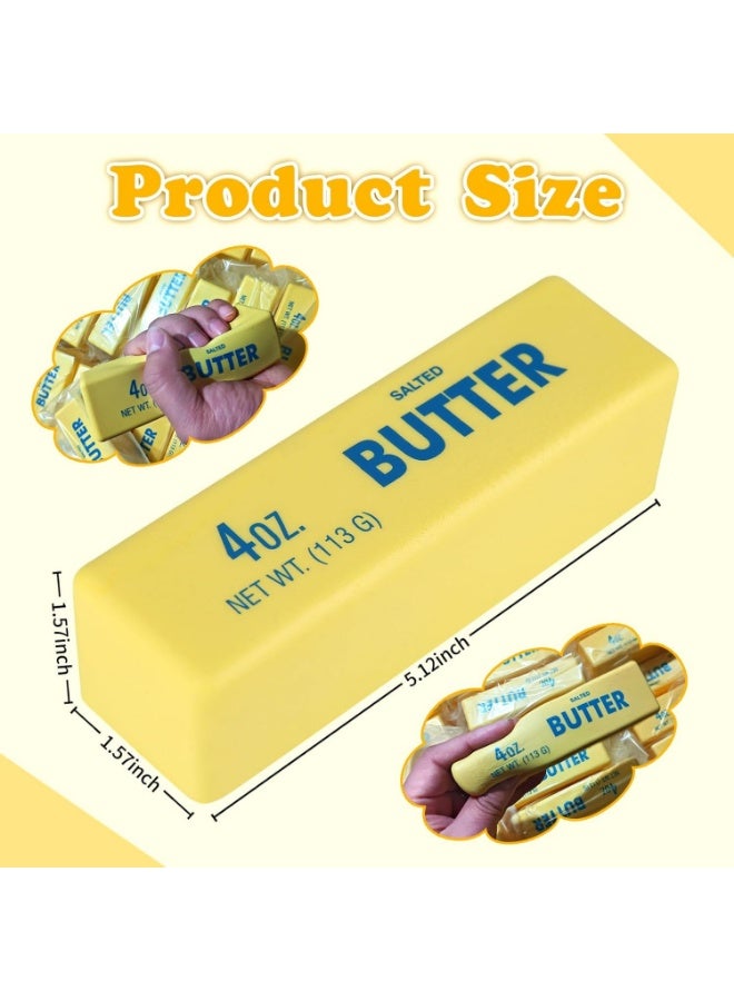 squishy Slow Rising Butter Squishy, Food Stress Balls for Adulds Anxiety Relief Squishies Soft Fidgets for ADHD Gifts Office School(1 Pcs Butter Stick) - Image 3