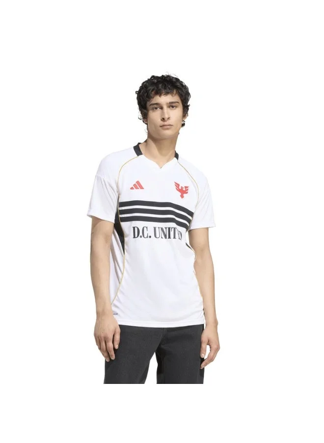 اديداس قميص رجالي أبيض قصير الأكمام