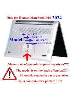 جنرال حقيبة لابتوب متوافقة مع هواوي ميت بوك D16 2024 بحجم 16 بوصة، موديل MCLF-X وMCLG-16 وMCLEF-X، غلاف صلب واقٍ من الكريستال والمات.  - Image 2