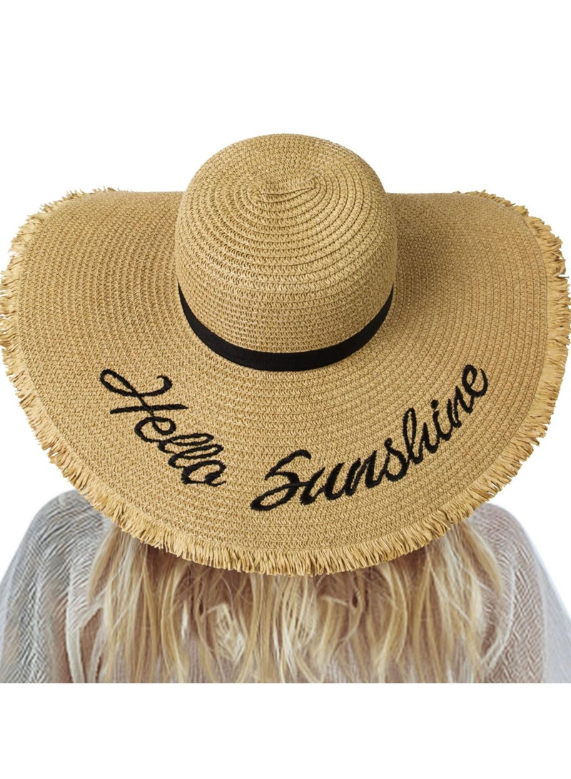 KASTWAVE Womens Bowknot Straw Sun Hat, KASTWAVE Floppy Summer Beach Cap with Bow Neck Cover UPF 50+ UV Protection Wide Brim Folding Visor Hat Outdoors - Image 1