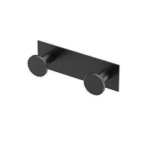 Gatco 1284MX Glamour 2 Hook Double Robe Hook Wall Mounted Hook for Bathroom Towels Robes Coats 65 Inch Mounting Base Matte Black - Image 1