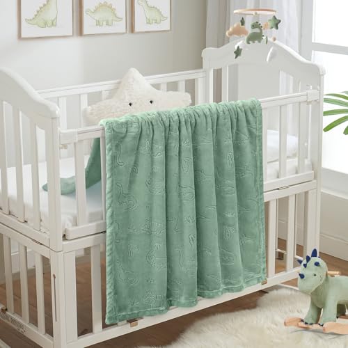 BORITAR Baby Blanket for Boys Girls, Ultra Soft Warm 3D Animal Print Blanket for Newborn Infant Toddler, Fleece Fluffy Blanket for Crib, Stroller (30x40 Inches, Sage Green) - Image 5