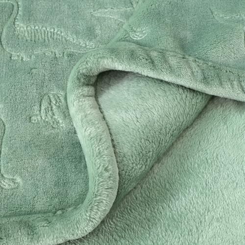 BORITAR Baby Blanket for Boys Girls, Ultra Soft Warm 3D Animal Print Blanket for Newborn Infant Toddler, Fleece Fluffy Blanket for Crib, Stroller (30x40 Inches, Sage Green) - Image 3