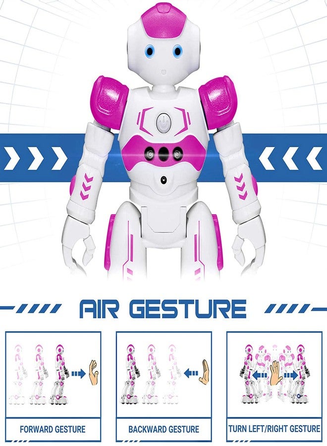 KingsDragon RC Robot Toys for Kids, Gesture & Sensing Programmable Remote Control Smart Robot for Age 3 4 5 6 7 8 Year Old Boys Girls Birthday Gift Present，Rose - Image 3