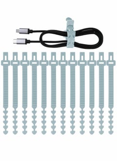 KASTWAVE Self-Locking Silicone Cable Ties, 9.5Inch Long Cord Organizer for Phone, Computer, TV, All Appliances, Multi-Purpose Wire Management in Home, Kitchen, Office, School, Workshop 12pcs  (Blue)  - Image 1