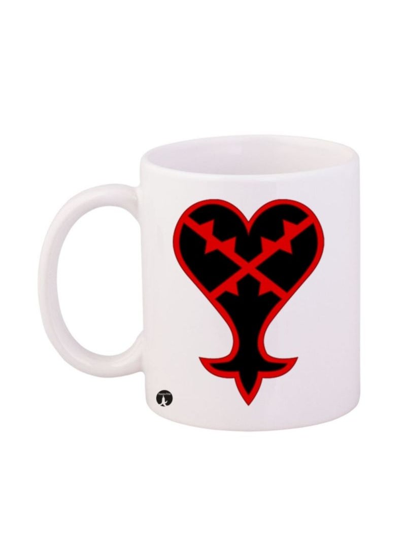RKN - Hearts  Printed Mug White/Red/Black 11ounce - Image 1