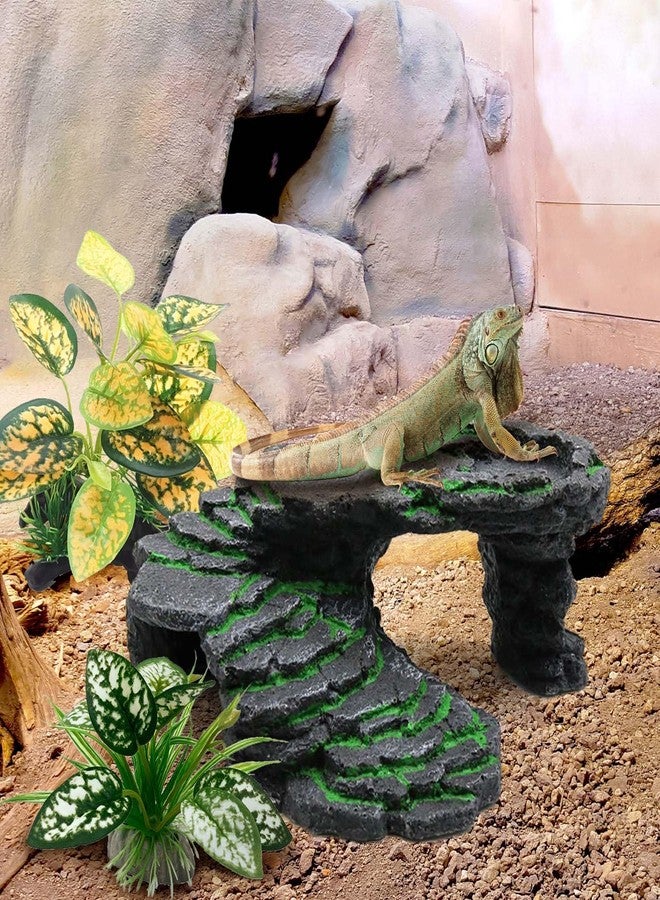 Moonorange Reptile Artificial Plants, Terrarium Plants Decorations Supplies, Aquarium Fish Tank Plant, Amphibian Habitat Hideout Tank Accessories (M Set-2pcs/C) - Image 3