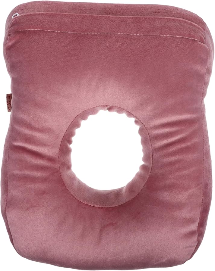Pink Ergonomic Memory Desk Pillow For Stomach Sleepers Comfortable Naps Office Use 30X22X10CM - Image 2
