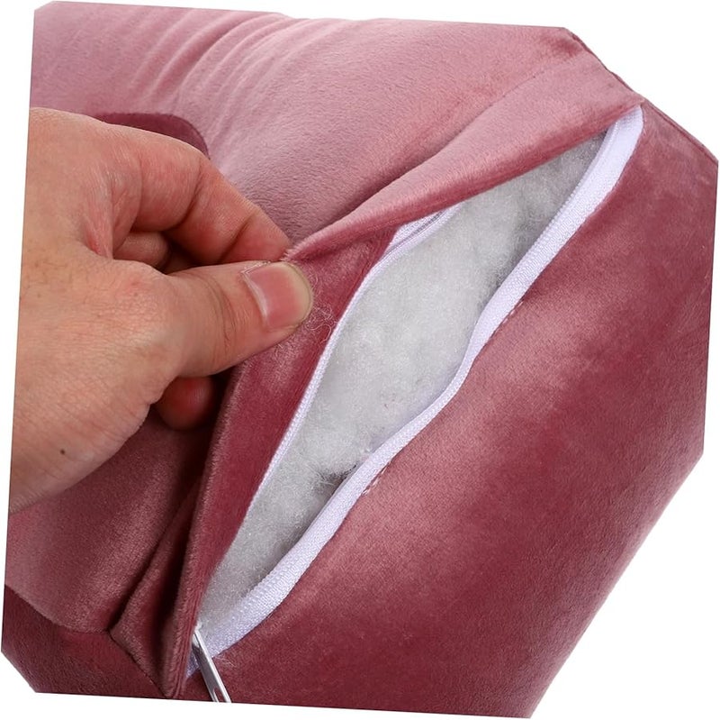 Pink Ergonomic Memory Desk Pillow For Stomach Sleepers Comfortable Naps Office Use 30X22X10CM - Image 3