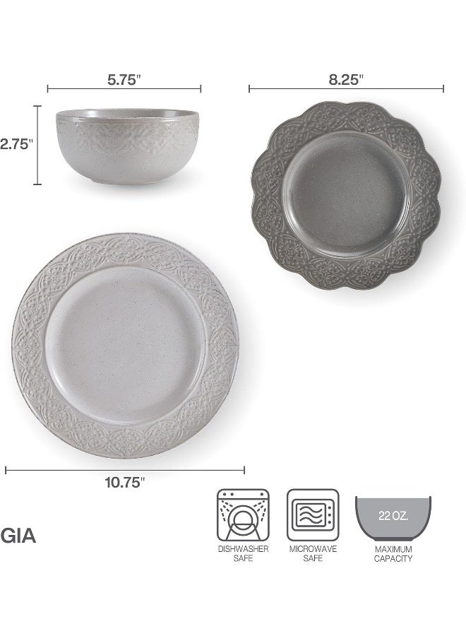 Pfaltzgraff طقم أدوات مائدة بفلزغرايف جيا 12 قطعة خدمة لـ 4 متعدد الألوان - Image 3