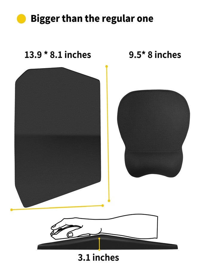 SOUNDANCE Ergonomic Mouse Pad with Wrist Rest Memory Foam Support, Black - Image 2