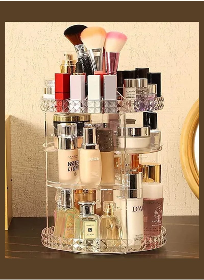 Makeup Organizer 360 Degree Rotating Acrylic DIY Cosmetics Carousel Spinning Countertop Storage Holder Lazy Suzan Trays With Adjustable Shelves For Vanity Perfume Jewellery And Lipsticks Display - pzsku/Z0FA48F16C4E81DDE9B12Z/45/_/1665235295/1552e22c-523b-469e-b042-acc7d3285889