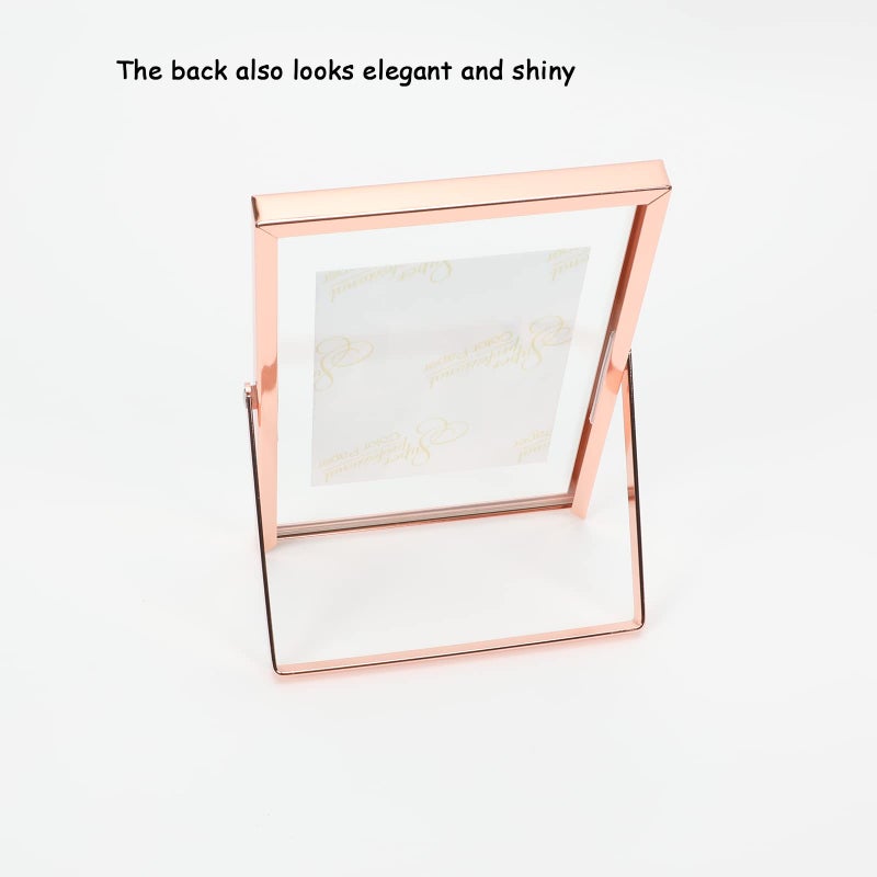 أهاجو Ahago Rose Gold Floating Framing (4 "" "x6" "رأسية) للصورة 3x5 2x3 1x2 على الطاولة ، إطار صورة هدية راقية لمهرجان الزفاف أو المكتب د؟ - Image 4