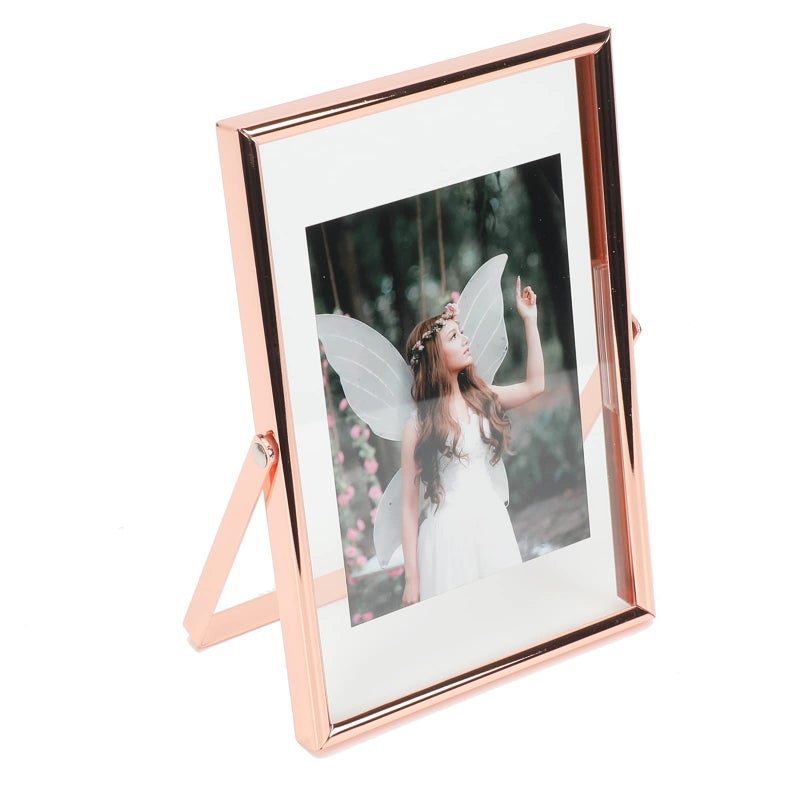 أهاجو Ahago Rose Gold Floating Framing (4 "" "x6" "رأسية) للصورة 3x5 2x3 1x2 على الطاولة ، إطار صورة هدية راقية لمهرجان الزفاف أو المكتب د؟ - Image 1