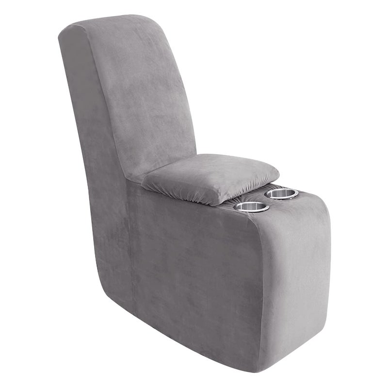ULTICOR 7Piece L Shape Sectional Recliner Sofa Covers Velvet Stretch Reclining Couch Covers for Reclining L Shape Sofa Thick Soft Washable Light Grey 1 Console Cover
