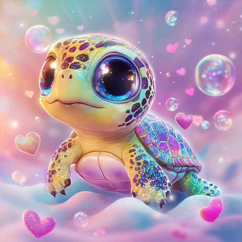 GEEHEIY Sea Turtle Diamond Art Kits for Kids 5D Turtle Diamond Painting Kits for Adults Beginner DIY Animal Gem Art Dots for Adults Perfect for Home Wall Decor 14x14 Inch - Image 2