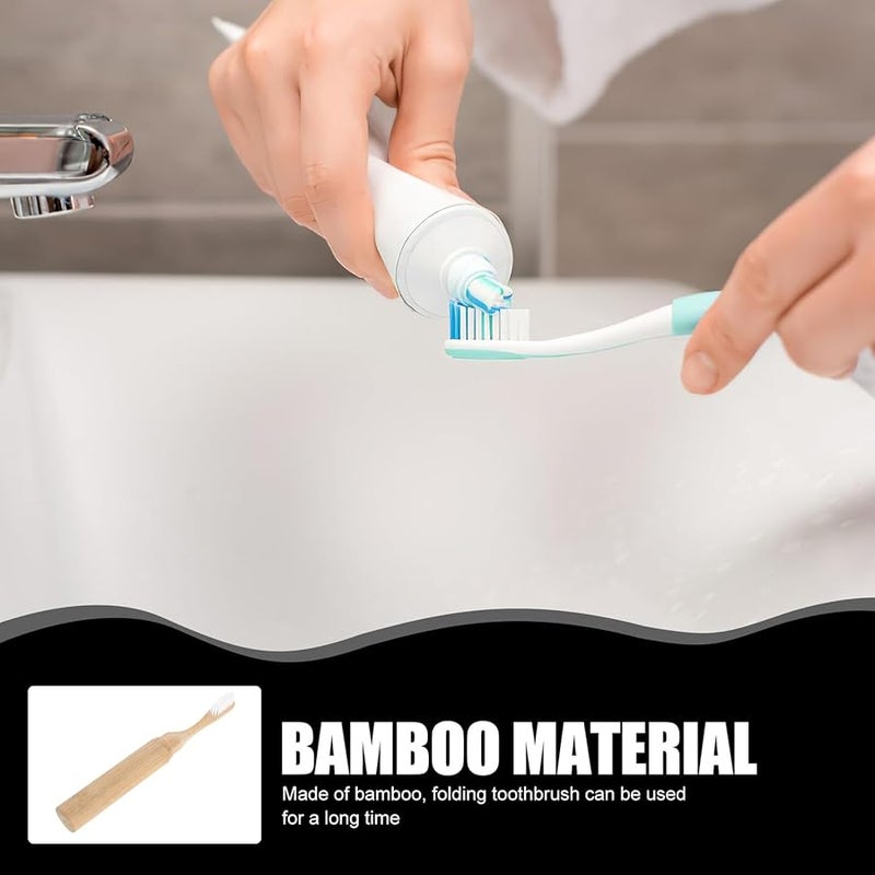 فرشاة أسنان قابلة للطي للسفر للكبار بشعيرات ناعمة أداة العناية الفموية المحمولة باللون الأزرق - Image 3