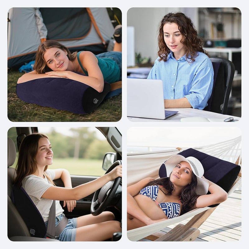 JCDOBEST Portable Inflatable Wedge Pillow 1 Pack,Body Positioner for Sleep Support, Adjustable Travel Pillow - Lightweight Bed/Leg Support Pillow, Fast Inflation - Image 4