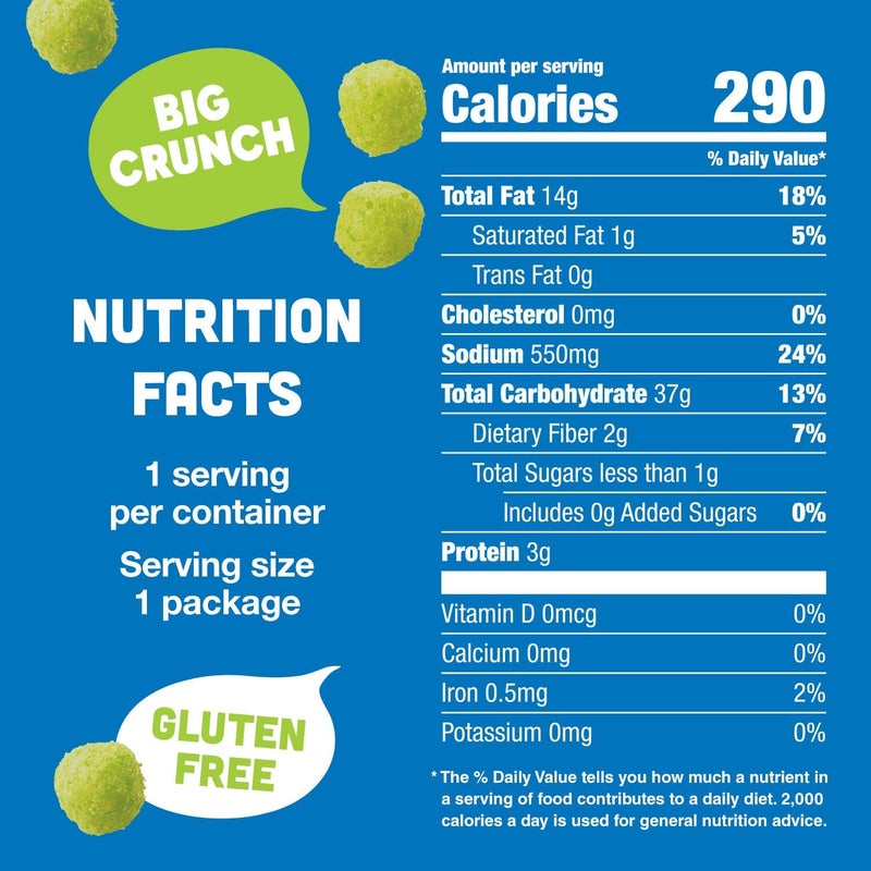 Vlasic Pickle Balls Dill Pickle Flavored Corn Puffs, 2 oz. Snack - Image 2