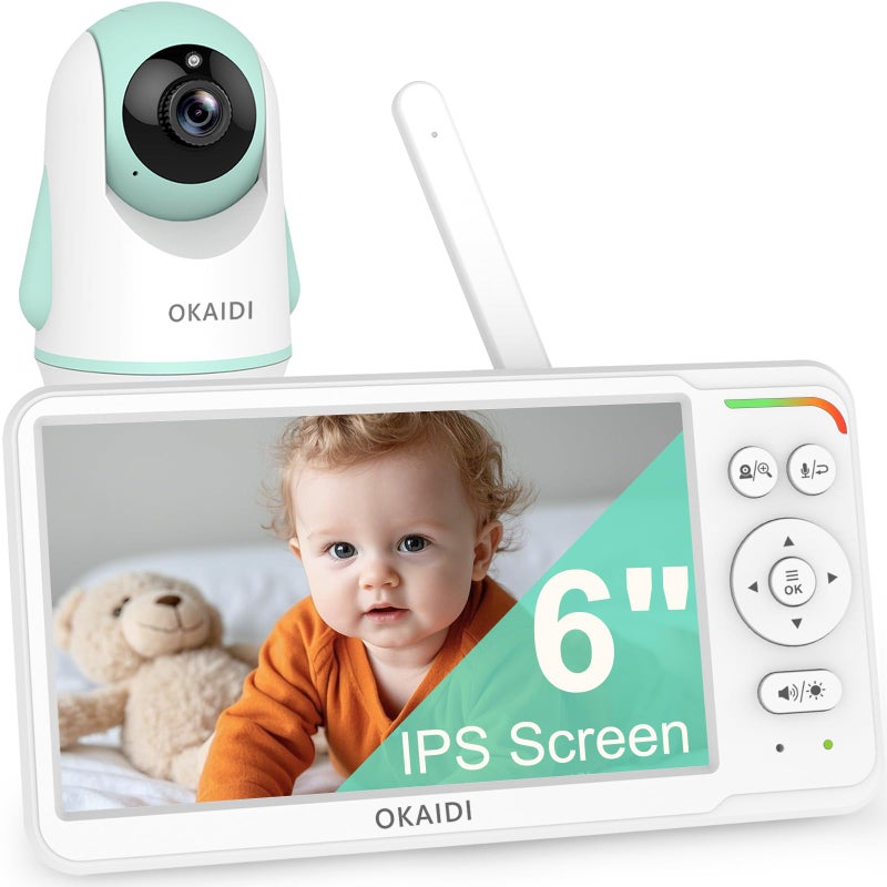 OKAIDI Baby Monitor with Camera and Audio6 IPS Screen Baby Camera Monitor with 30H Battery1000ft RangeNight VisionBaby Monitor No WiFi2Way Talk 150 Languages SupportIdeal for Home Travel