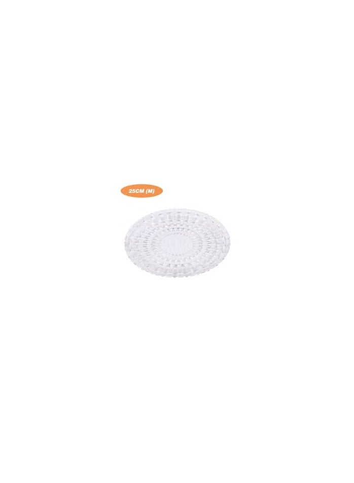 Multifunction Plastic Reusable Round Serving Tray Clear 25cm  - Image 1