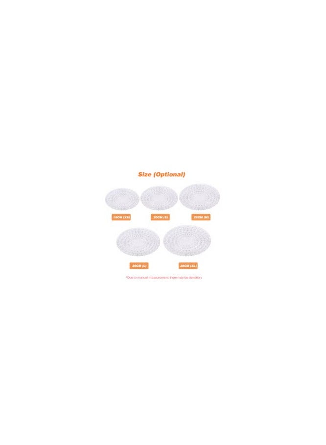 Multifunction Plastic Reusable Round Serving Tray Clear 25cm  - Image 2