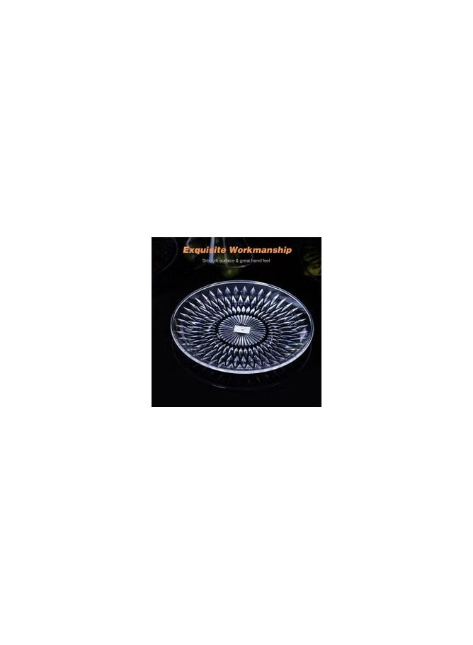Multifunction Plastic Reusable Round Serving Tray Clear 25cm  - Image 3