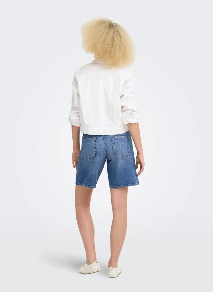 ONLY Mid-Waist Mom Denim Shorts