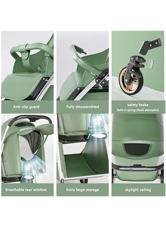 Gonice - Two-Way Foldable Baby Stroller, Convertible Portable Travel Stroller, One Hand Umbrella Stroller with 5-Point Harness,Extra Storage, Child Tray, Full-Size Toddler Stroller for Family Outings - Image 1